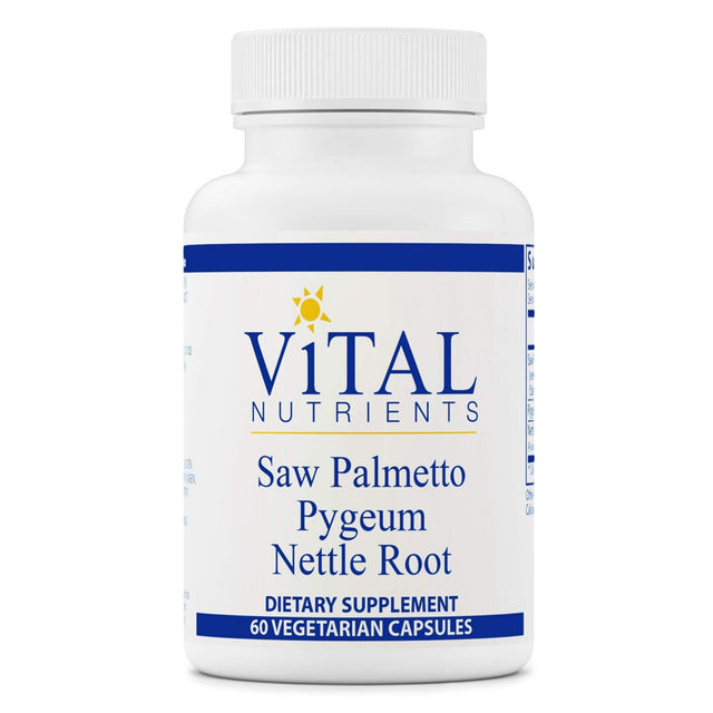 Vital Nutrients - Saw Palmetto with Pygeum and Nettle Root - Supports Healthy Prostate Function for Men - Vegan Supplement - Gluten, Dairy & Soy Free - 60 Capsules