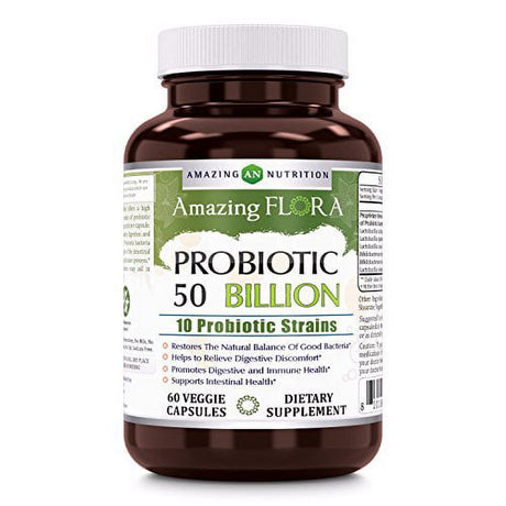 Amazing Flora Probiotic 10 Strains 50 Billion 60 Vcaps