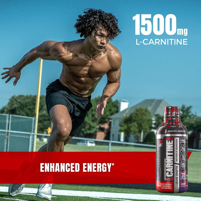 PROSUPPS L-Carnitine 1500 Stimulant Free Liquid Shots for Men and Women - Metabolic Energizer Workout Drink for Performance and Muscle Recovery (31 Servings, Berry)