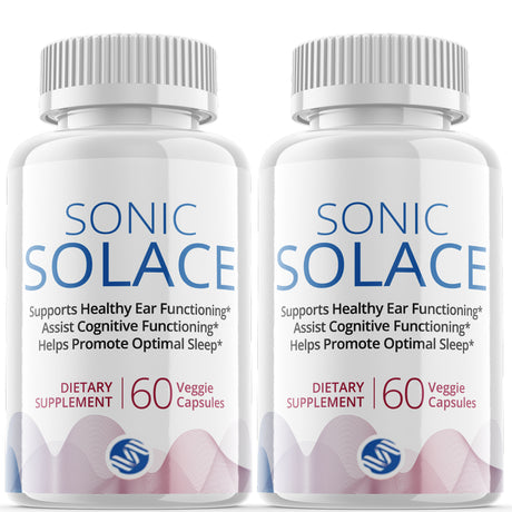 (2 Pack) Sonic Solace - Brain Boost Supplement - Dietary Supplement for Focus, Memory, Clarity, Cognitive, Nootrpic - Advanced Hearing Support Formula for Maximum Strength - 120 Capsules