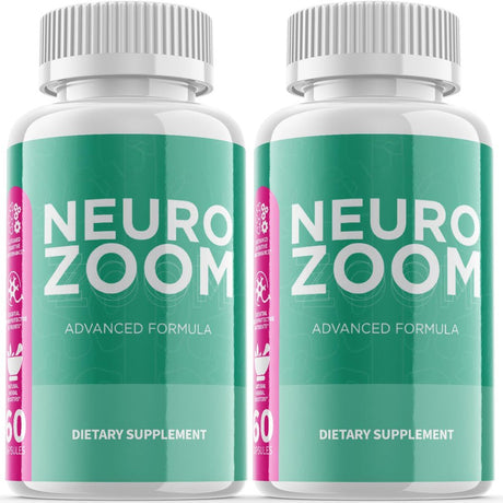 (2 Pack) Neuro Zoom - Brain Boost Supplement - Dietary Supplement for Focus, Memory, Clarity, Cognitive - Advanced Nootropic Support Formula for Maximum Strength - 120 Capsules