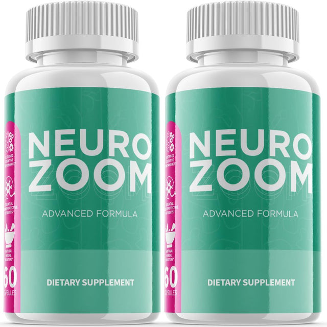 (2 Pack) Neuro Zoom - Brain Boost Supplement - Dietary Supplement for Focus, Memory, Clarity, Cognitive - Advanced Nootropic Support Formula for Maximum Strength - 120 Capsules