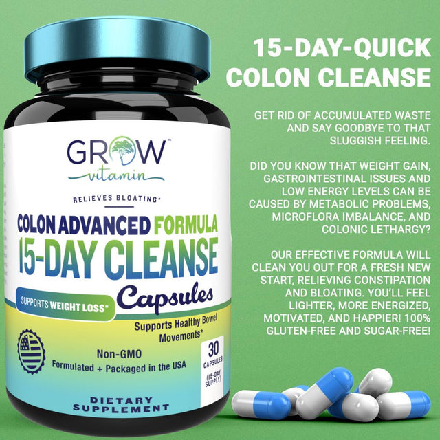 Colon: 15 Day Quick Cleanse to Support Detox, Weight Loss and Energy 30 Capsules