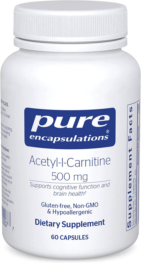 Pure Encapsulations Acetyl-L-Carnitine 500 Mg | Memory Supplement for Brain, Focus, and Calmness* | 60 Capsules