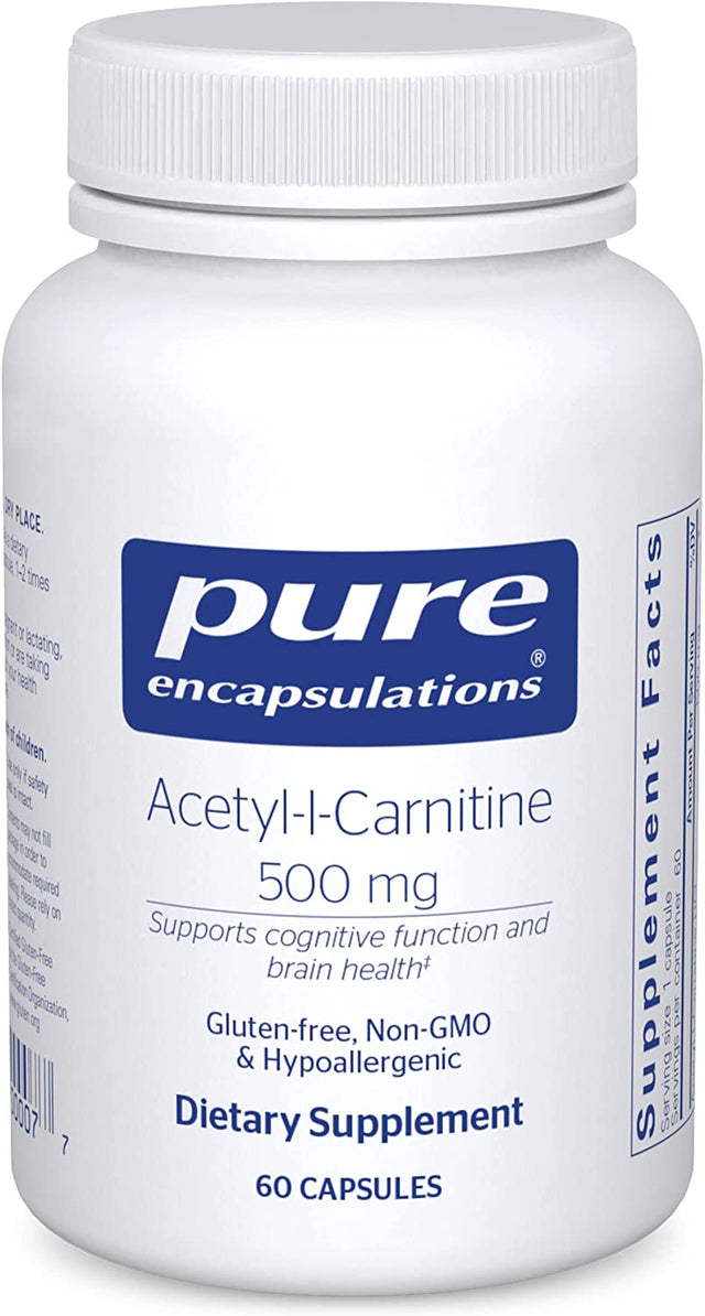 Pure Encapsulations Acetyl-L-Carnitine 500 Mg | Memory Supplement for Brain, Focus, and Calmness* | 60 Capsules