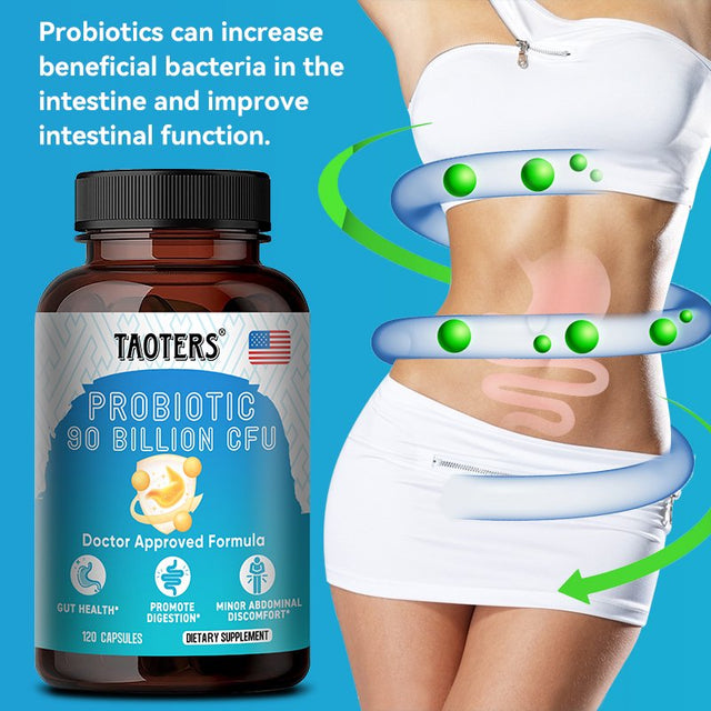 TAOTERS Probiotic Supplement - Gut Health Complex with Cranberry and Lactobacillus Acidophilus Probiotics for Women and Men - Supports Digestion, Immunity, Gut Health