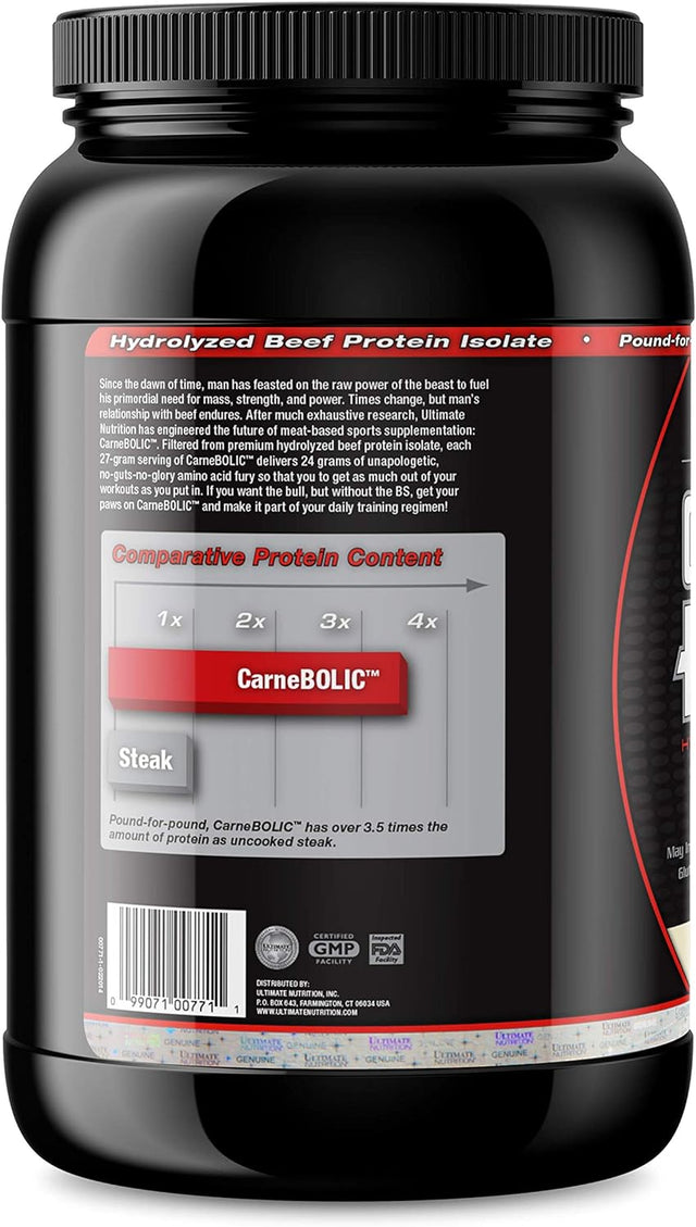 Ultimate Nutrition Carnebolic Hydrolyzed Beef Protein Isolate, Vanilla, 1.79 Pound