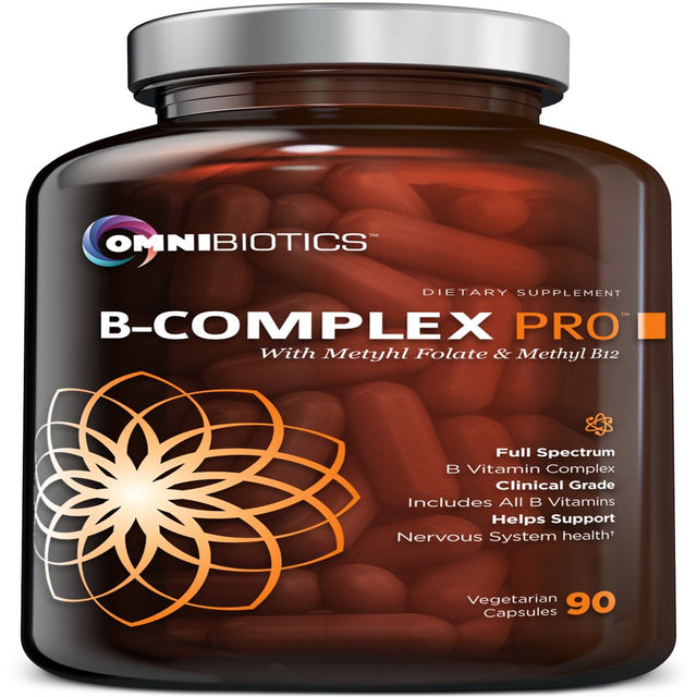 Vitamin B Complex PRO | High-Potency B Complex Vitamins with Methyl B12, Methyl Folate, and All B-Vitamins (B1, B2, B3, B5, B6, B7, B8, B9, B12) | Stress Relief & Energy Support | 90 Vegan Capsules