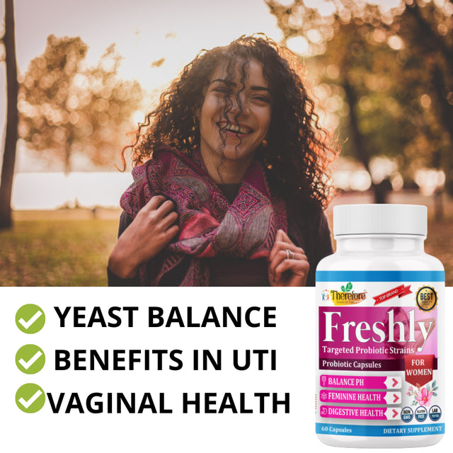 Freshly Womens Probiotics for Gut Health, Probiotics for Women Support Vaginal Health, Supports Feminine Health, Ph Balance, Digestive Balance - 60 Capsules