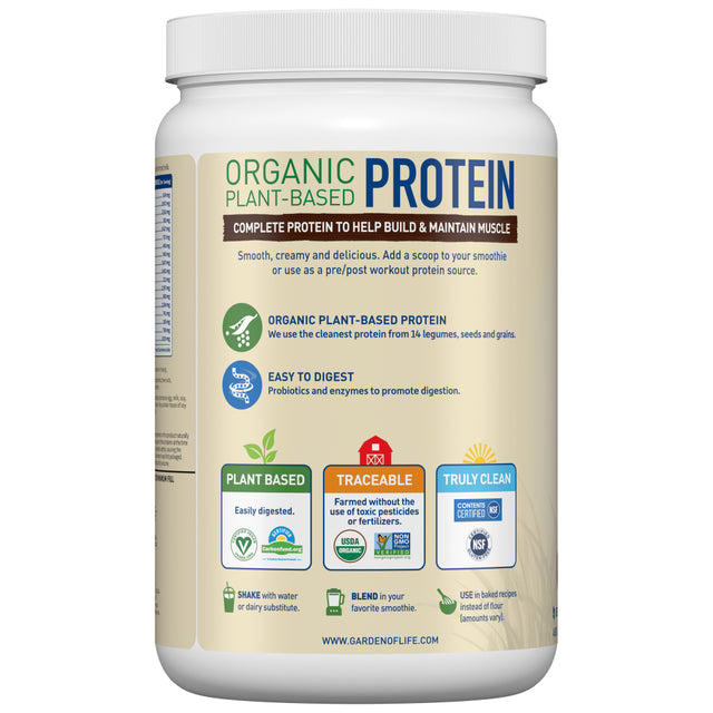 Garden of Life Organic Protein Powder, Chocolate, 20G, 19.02Oz