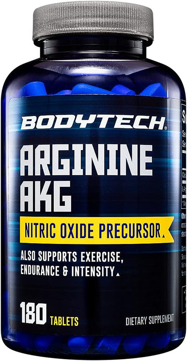 BODYTECH Arginine AKG (Arginine Alpha Ketoglutarate) 3000 MG - Nitric Oxide Precursor, 60 Servings (180 Tablets)