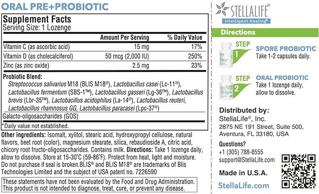 Stellalife Probiotics Kit (Pre/Post) For Digestion And Dental Health ...