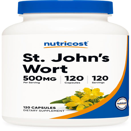 Nutricost St. John'S Wort Capsules (500Mg) 120 Capsules - Non-Gmo Supplement