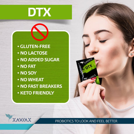 XAVIAX DTX| Live Probiotics, Gel Probiotics for Digestive Health | Patented, Refrigerated, Active Probiotics for Women, Men & Kids | Deliciously Flavored Cold Gel, 30 Sachets