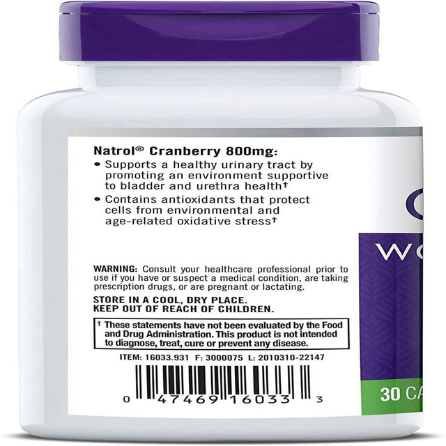 Natrol Cranberry Capsules 800 Mg 30 Ea