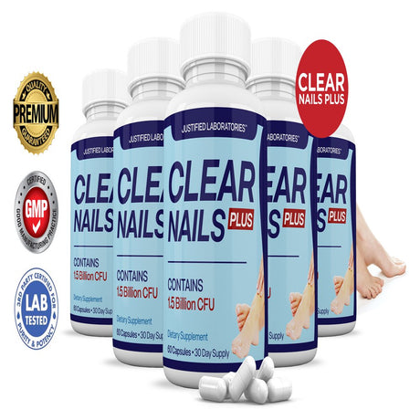 (5 Pack) Clear Nails 1.5 Billion CFU Probiotic Nail Support 300 Capsules