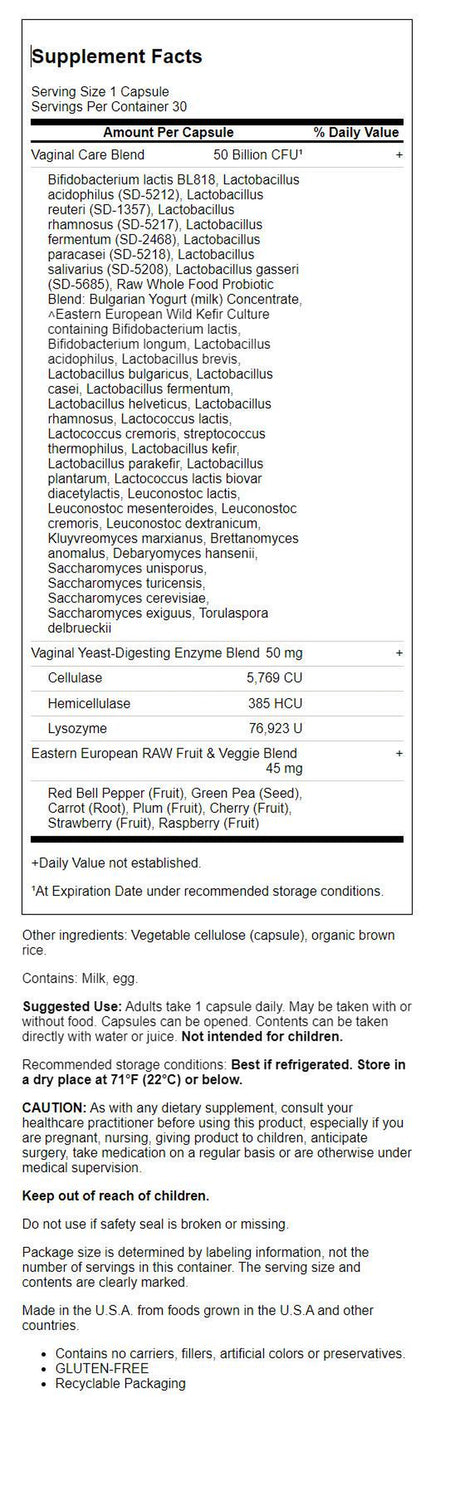 Garden of Life Probiotic Supplements, 1 Capsule per Serving, 30 Count