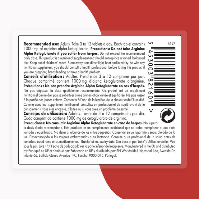 Supersmart - Arginine Alpha Ketoglutarate (AAKG) 1000 Mg - Amino Acid Boost Immune System - Support Healthy Blood Circulation & Muscle Mass | Non-Gmo & Gluten Free - 100 Tablets