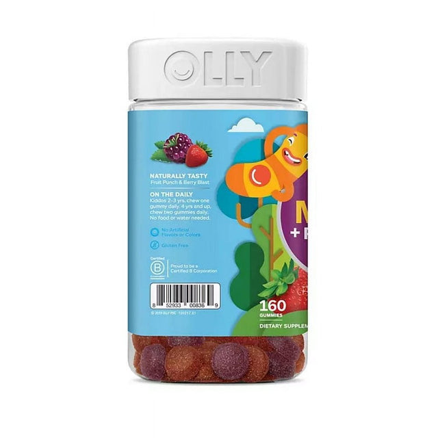 OLLY Kids Multi + Probiotic Yum Berry Punch Vitamin Gummies (160 Ct.)