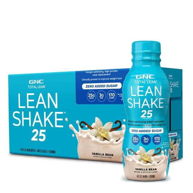 GNC Total Lean Lean Shake with 25G of Protein in Just 170 Calories, Vanilla Bean 12 Servings