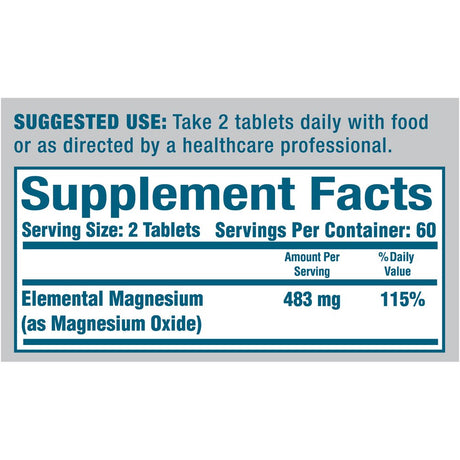 Mag-Ox 400 Magnesium Oxide Dietary Mineral Supplement Tablets 120 Count