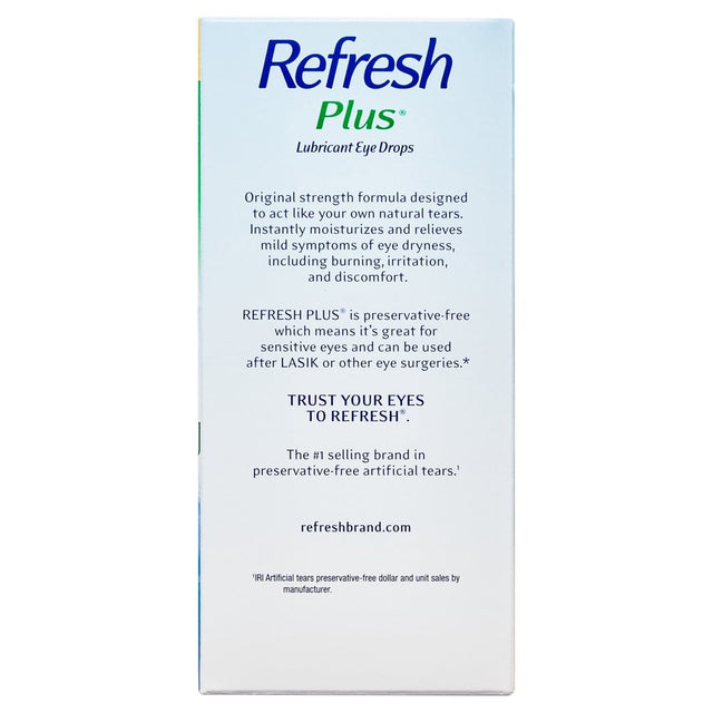 Refresh plus Lubricant Eye Drops Non-Preserved Tears, 70 Single-Use Containers, 0.01 Fl Oz (0.4 Ml)