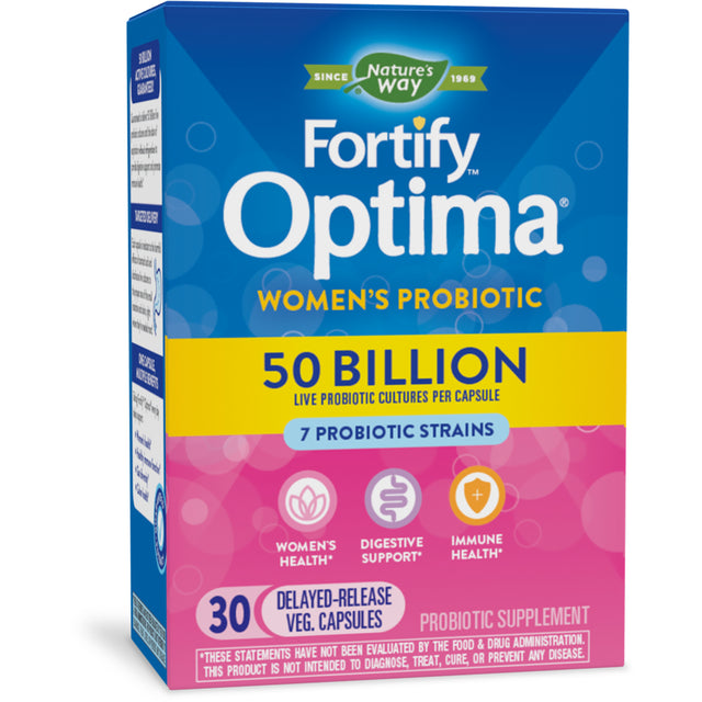 Fortify Optima Women'S Probiotic, 50 Billion CFU Capsules, 30 Count