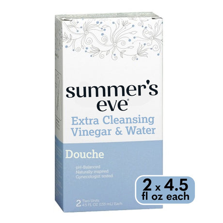 Summer'S Eve Douche, Extra Cleansing Vinegar & Water, 2 Units, 4.5 Oz Each