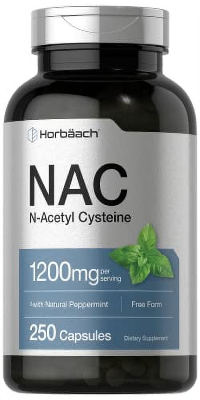 NAC Supplement | 1200 Mg 250 Caplets | N Acetyl Cysteine | with Natural Peppermint | Non-Gmo, Gluten Free | by Horbaach