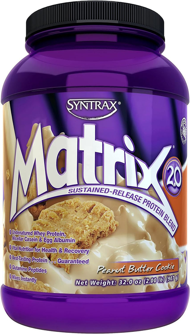 Syntrax, Matrix 2.0 Sustained-Release Protein Blend, Peanut Butter Cookie, 32 Oz