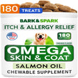 Bark&Spark Omega Soft Chews, Salmon Oil, for Dogs & Cats, 180 Soft Chews, 18 Oz (513 G)