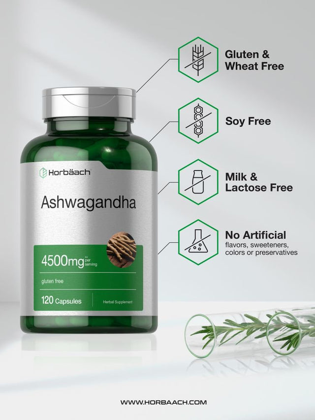 Ashwagandha Capsules | 4500 Mg | 120 Count | by Horbaach