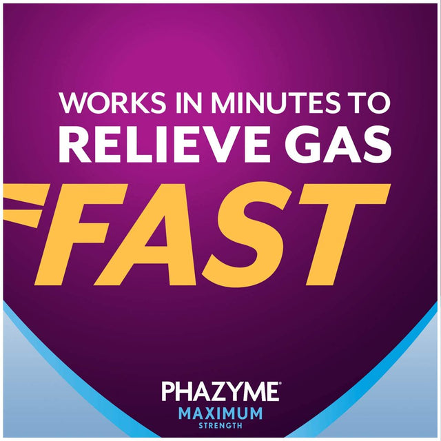 Phazyme Maximum Strength Gas & Bloating Relief, Works in Minutes, 12 Fast Gels