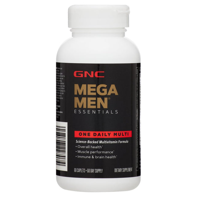 GNC Mega Men One Daily Multivitamin, 60 Tablets, Complete Multivitamin and Multimineral Support for Men