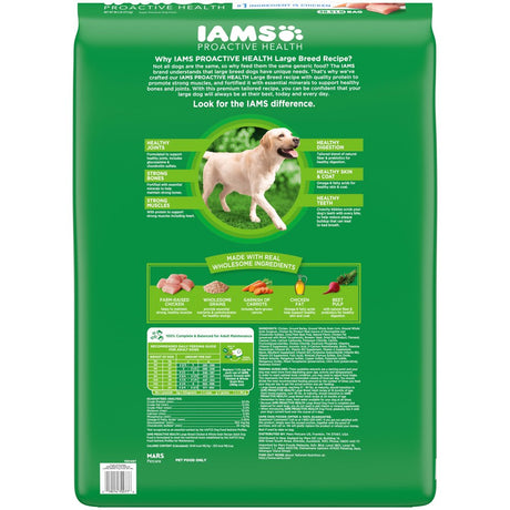 IAMS Adult High Protein Large Breed Dry Dog Food with Real Chicken, 38.5 Lb. Bag