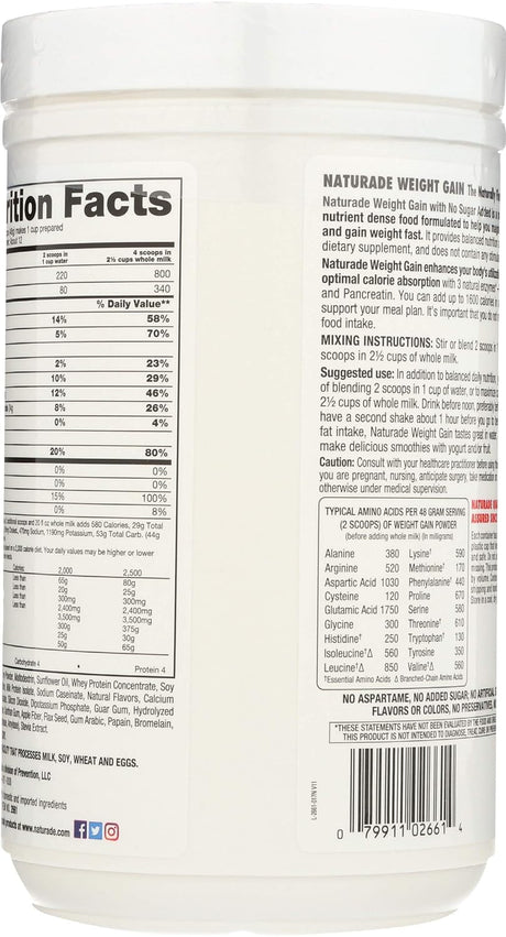 Naturade, Weight Gain Powder, 20.3 Ounce