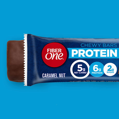 Fiber One Chewy Protein Bars, Caramel Nut, Protein Snacks, 10 Ct