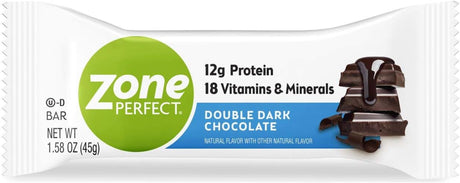 Zoneperfect Protein Bars, Double Dark Chocolate, High Protein, with Vitamins & Minerals, 1.58 Ounce (30 Count)