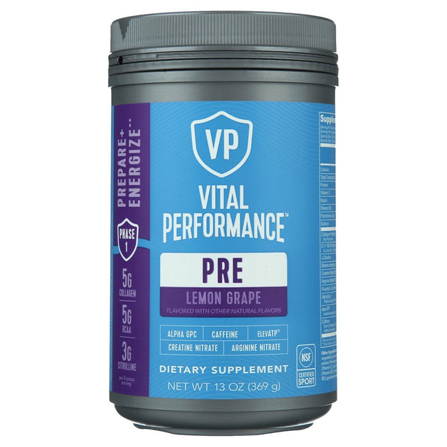 Vital Proteins, Vital Performance Pre, Lemon Grape, 13Oz