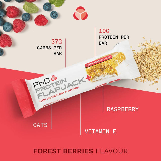 Phd Nutrition 75G Forest Berries Protein Flapjack+ Box Bars - Pack of 12