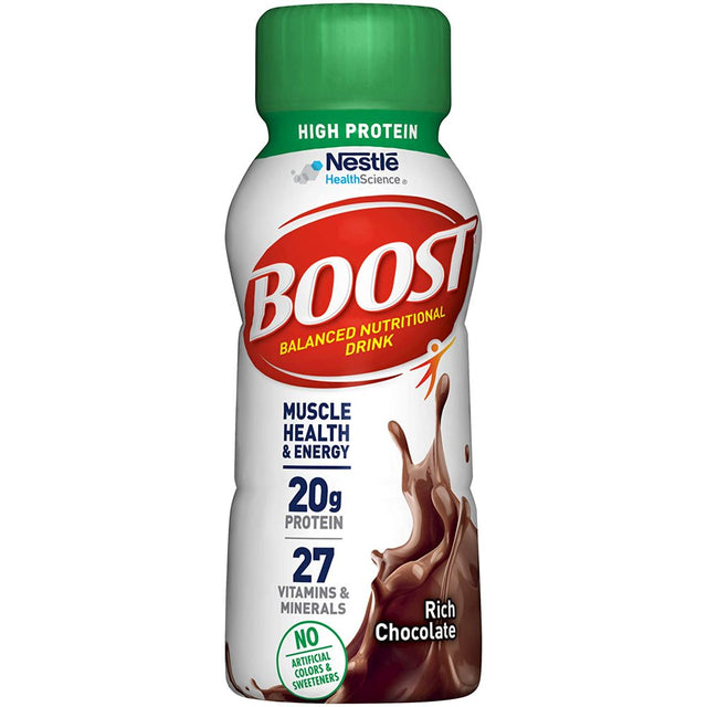 Boost High Protein Complete Nutritional Drink, Rich Chocolate, 8 Oz, 12-CT