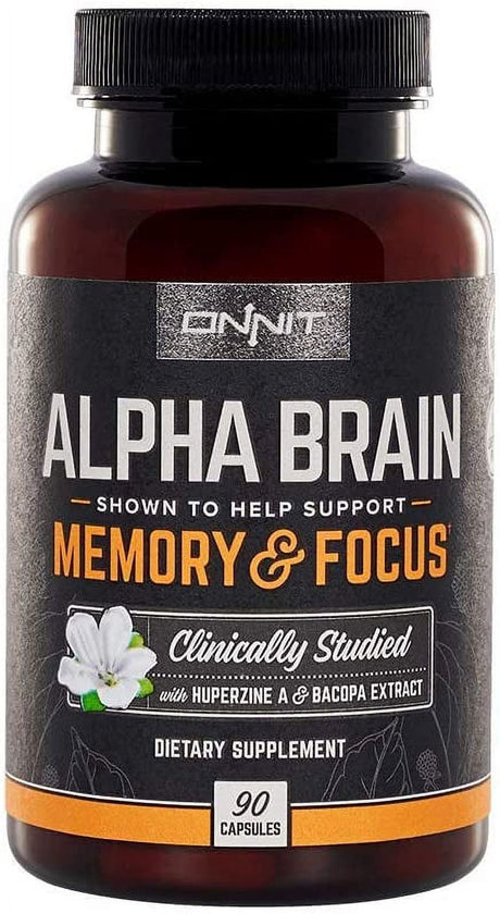 Onnit Alpha Brain (90Ct): Nootropic Brain Booster Supplement for Memory, Focus, and Mental Clarity | with Bacopa, AC11, Huperzine A, L-Tyrosine, and Vitamin B6