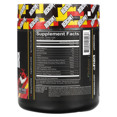 Redcon1 Total War Pre-Workout Powder, Tiger'S Blood, 13.86 Oz (30 Servings)