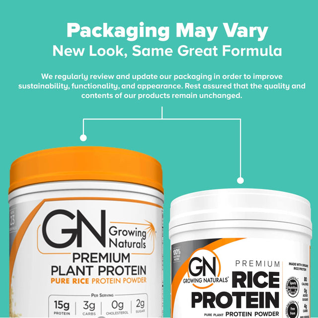 Growing Naturals | Vanilla Rice Powder 15G Plant Protein | 2.8G BCAA, Low-Carb, Low-Sugar, Non-Gmo, Vegan, Gluten-Free, Keto & Food Allergy Friendly | Vanilla Blast (2 Pound (Pack of 1))