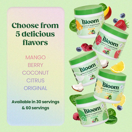 Bloom Nutrition Super Greens Powder Smoothie & Juice Mix - Probiotics for Digestive Health & Bloating Relief for Women, Digestive Enzymes with Superfood Spirulina & Chlorella for Gut Health (Original)