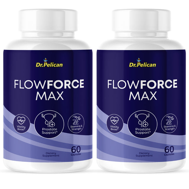 Flowforce Max- Prostate Support/Stamina/Strength- 2 Bottles- 120 Capsules- Dr. Pelican