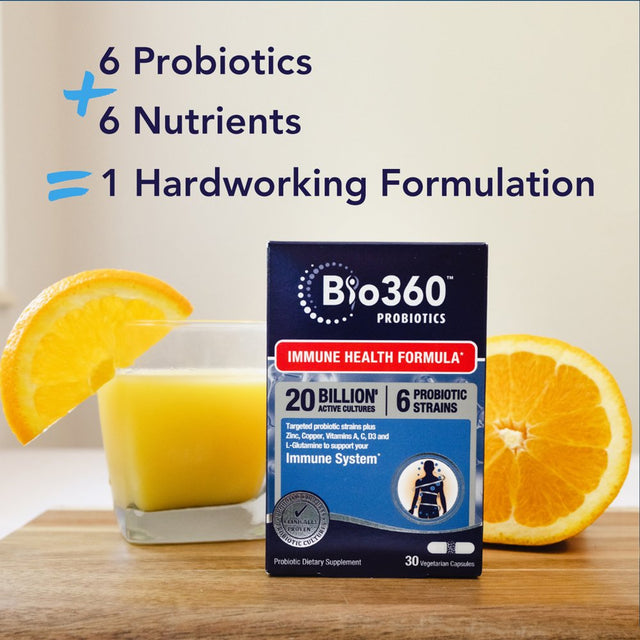 Bio360 Probiotics Immune Health Formula, Daily Probiotics for Immunity & Digestive Support, 30 Ct