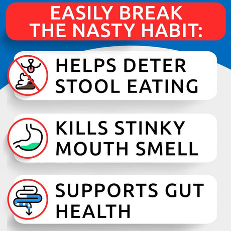 Chw NO PO Treats - Prevent Dog Poop Eatng - Coprphagia Treatment - Stool Eating Dterrent - Probiotics & Enzymes - Digestive Health + Breath Aid - Made in USA