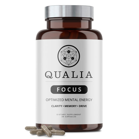 Qualia Focus Brain Booster Supplement by Neurohacker Collective | Nootropic Designed for Clarity, Memory & Drive | W/Ginkgo Biloba, L-Theanine 30 Ct