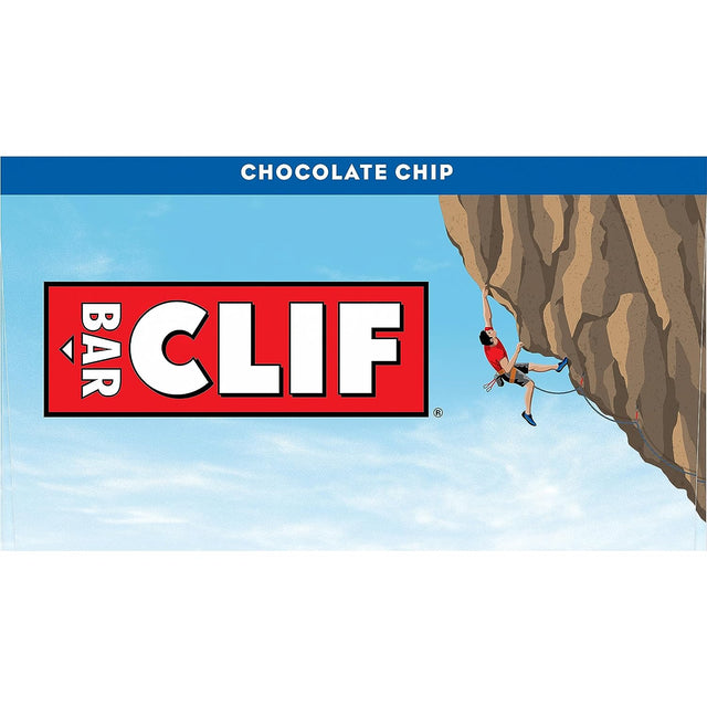 CLIF BAR - Chocolate Chip - Made with Organic Oats - 10G Protein - Non-Gmo - Plant Based - Energy Bars - 2.4 Oz. (12 Pack)